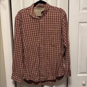 Haggar Generations Red Plaid Shirt